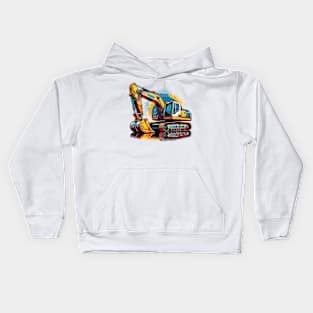 Excavator In A Pop Art Style Kids Hoodie